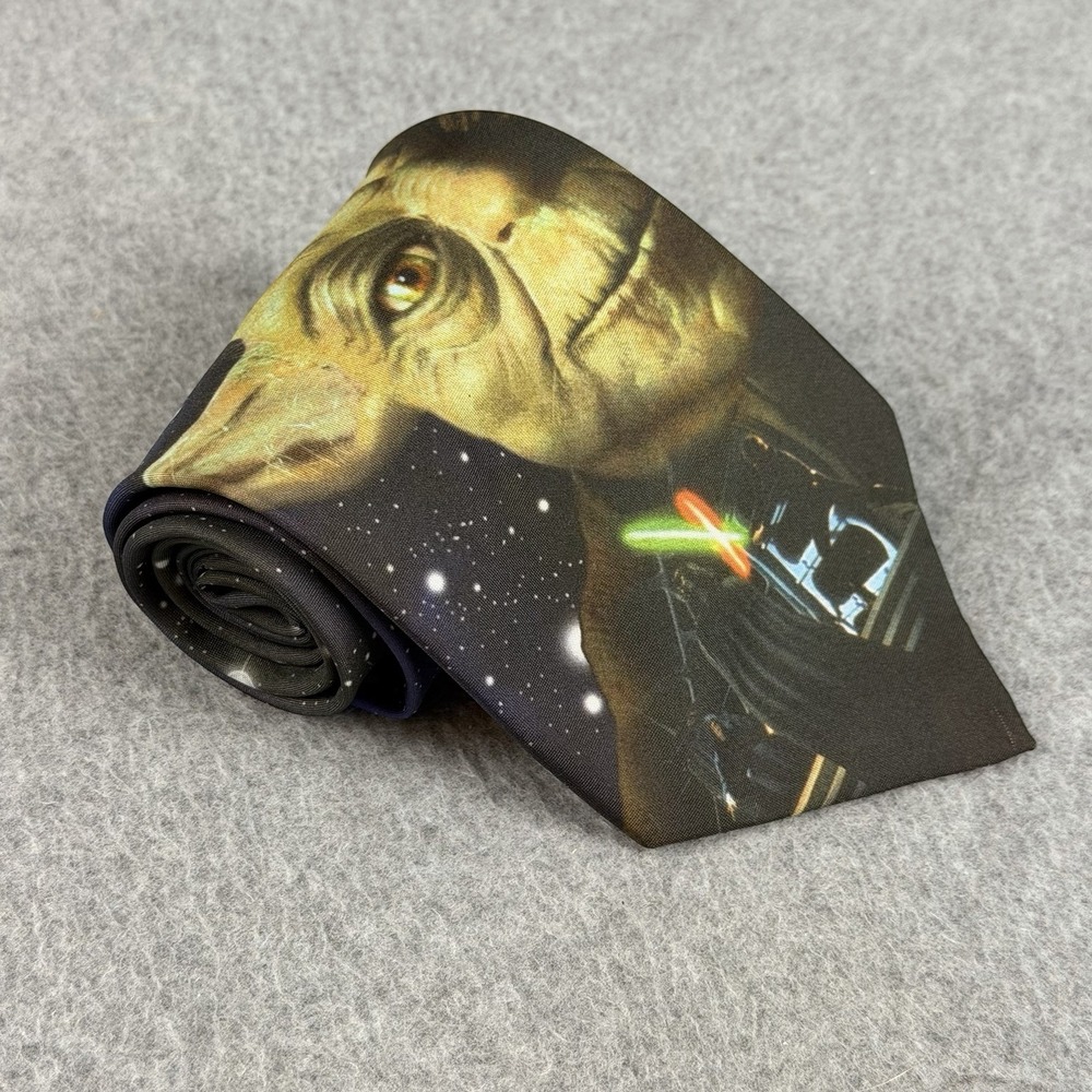 Vintage 1995 Ralph Marlin Star Wars Yoda Necktie Lucasfilm USA Tie 57x3.75